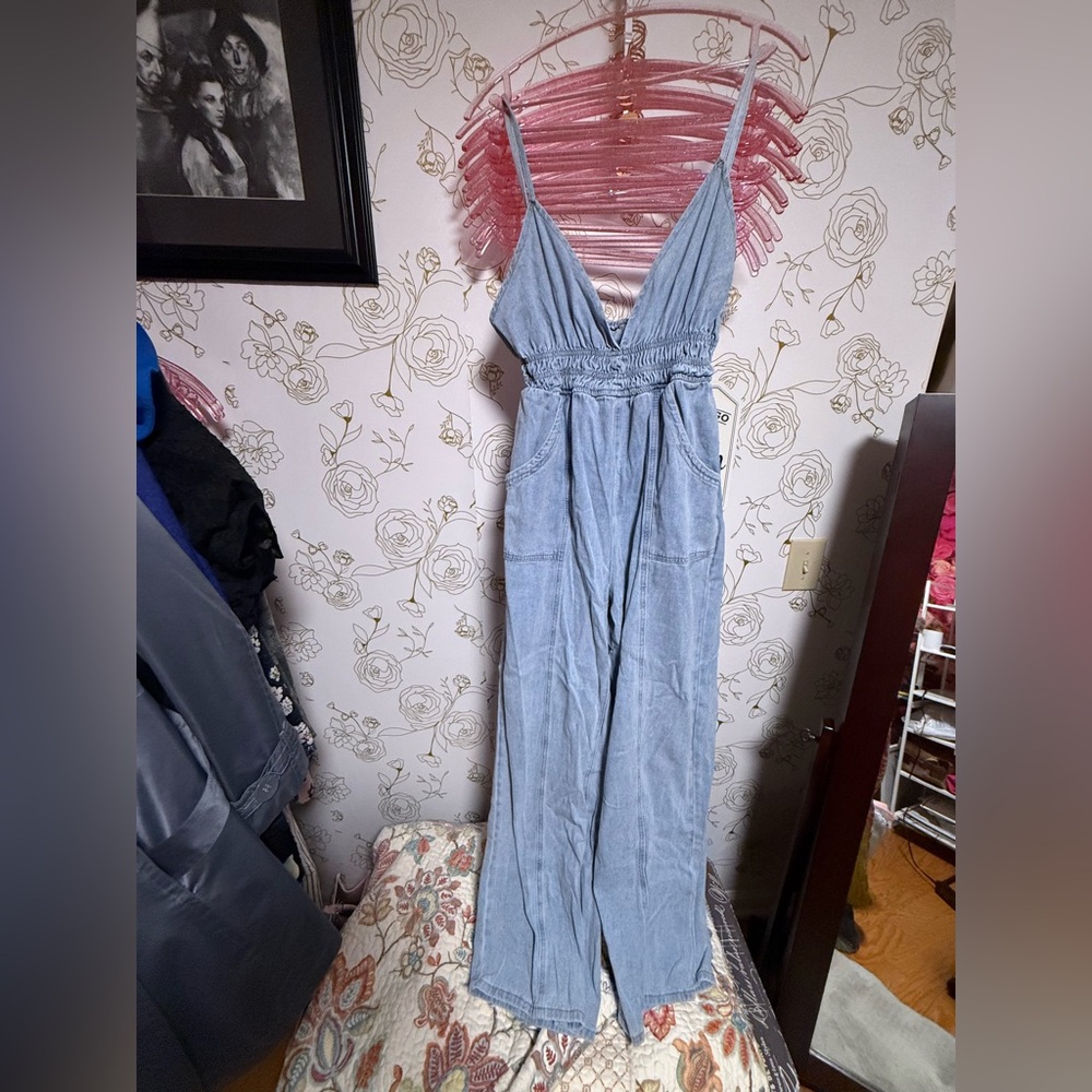 Light Blue Denim Jumpsuit